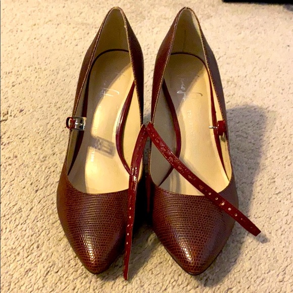 burgundy snakeskin heels
